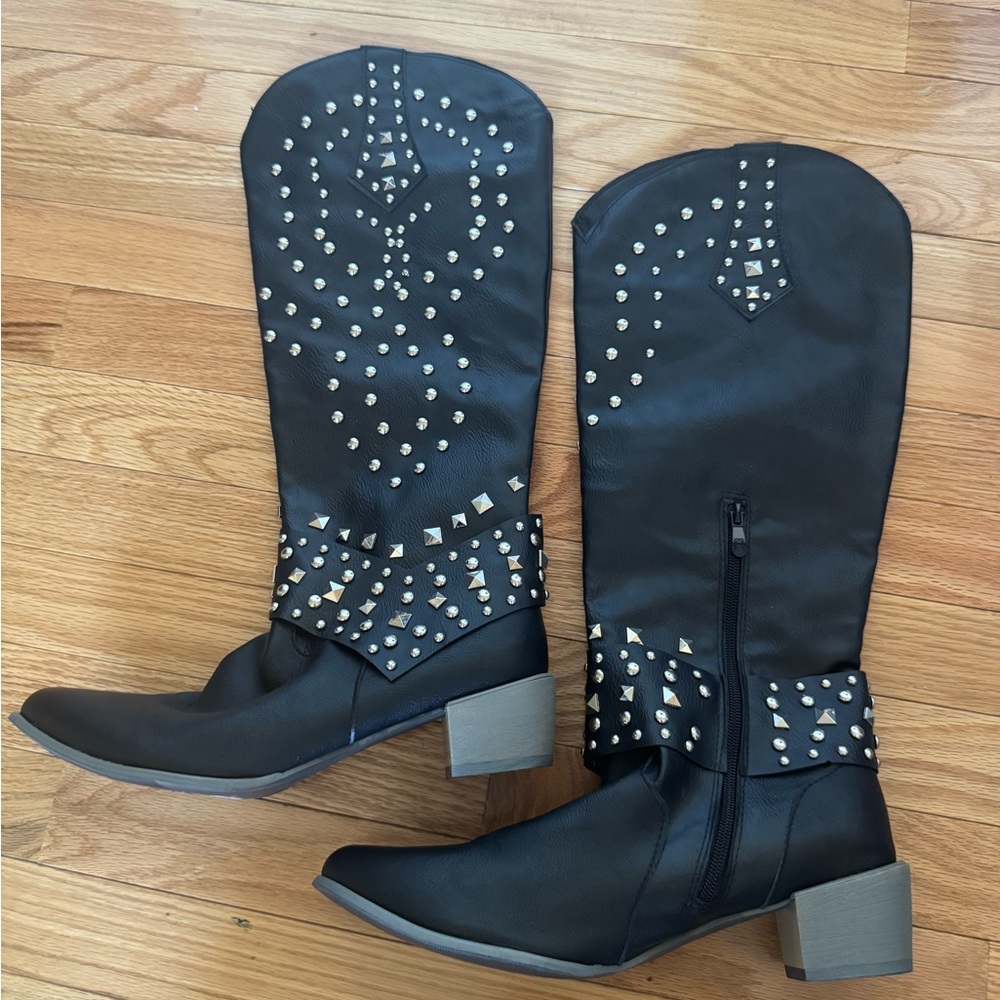 Black Studded Boots